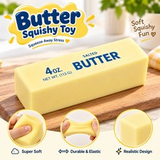 Realistic Soft Butter Squeeze Toy Squishy Sensory Stress Relief Fidget