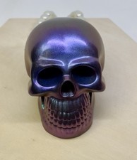 Iridescent Resin Skull: Handmade Gothic Home Decor, Witchy Altar Decoration