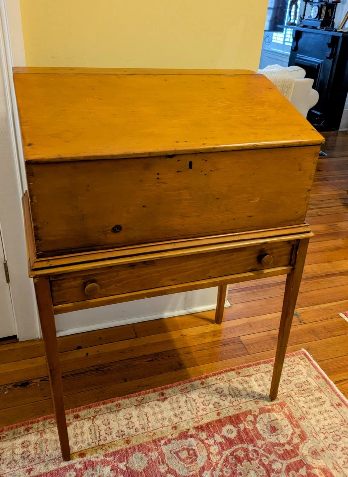 Slant Front Antique Oak School/Clerk Desk - Image 2 of 4