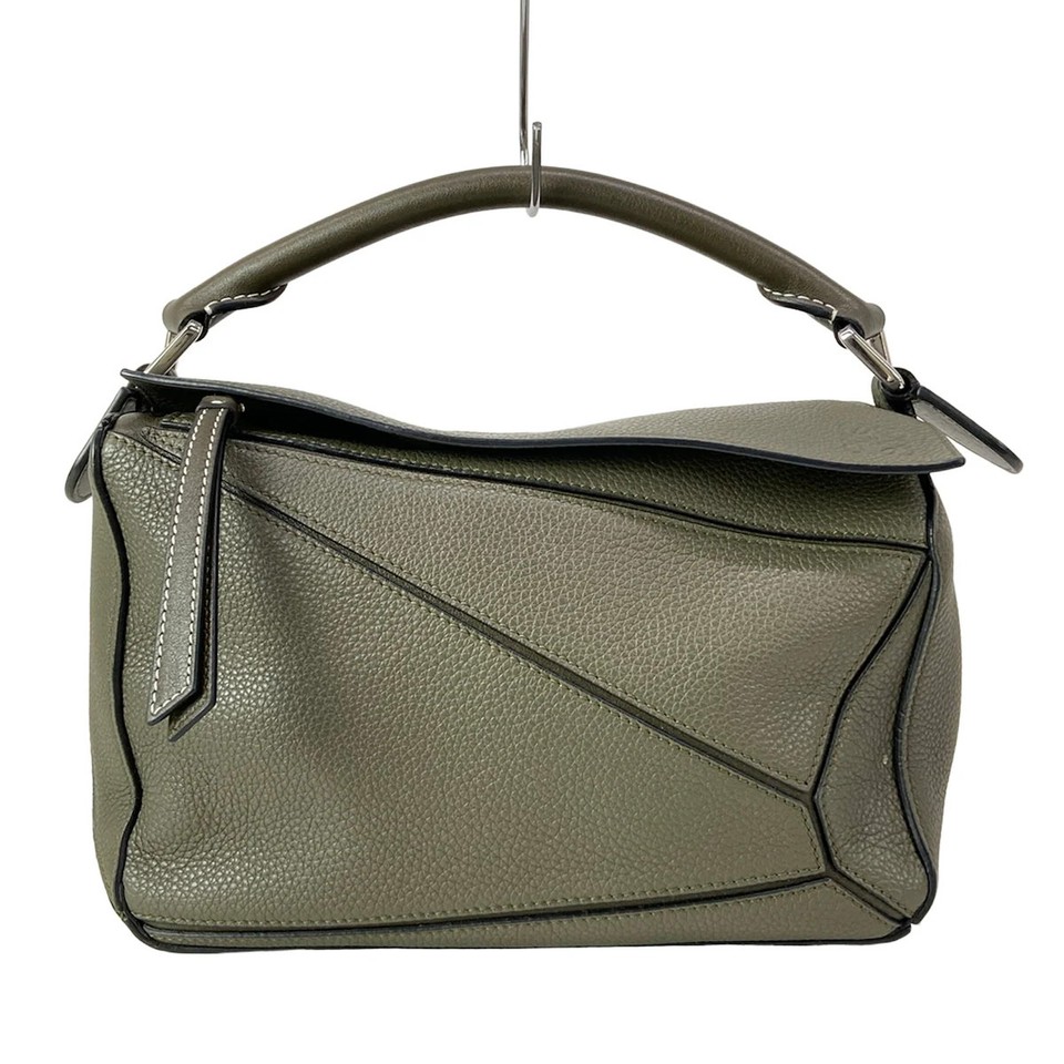 LOEWE Puzzle Bag Small 322.12KS21 Khaki Soft grained calfskin Handbag