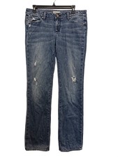 Paige Jeans Size 29 Jimmy Jimmy Womens Distressed Straight Leg Blue