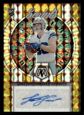 Luke Schoonmaker 2023 Panini Mosaic #RS-LS Rookie Scripts No Huddle Gold #/10