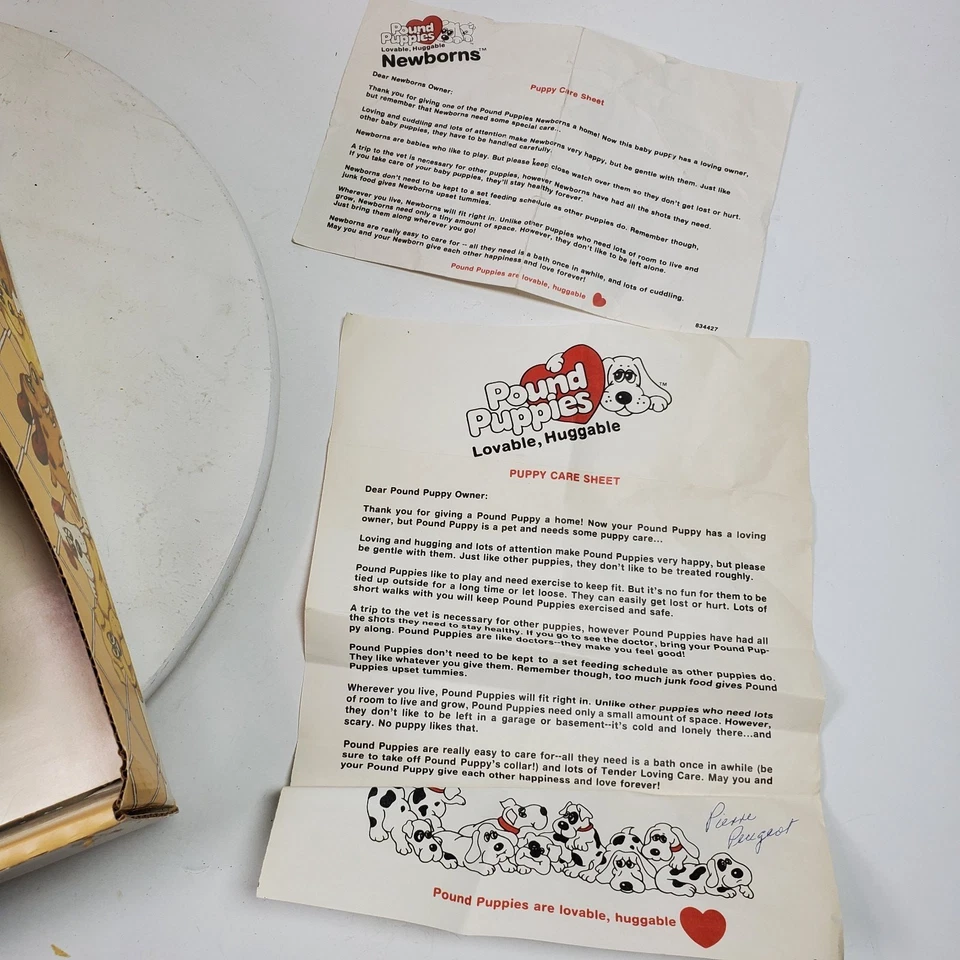 Cachorros Tonka Pound 1980 vintage originales con caja + papeles 14 pulgadas de largo Foto 3 de 4