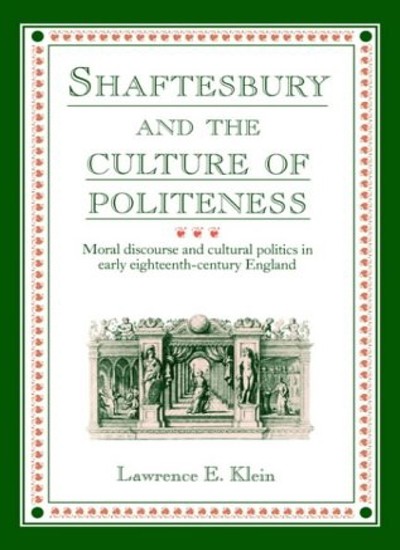 Shaftesbury and Culture Politeness: Moral Discourse and Cultural