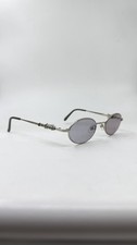 Occhiali da sole vintage Jean Paul Gaultier 55-0039 montatura ovale titanio argento RARO