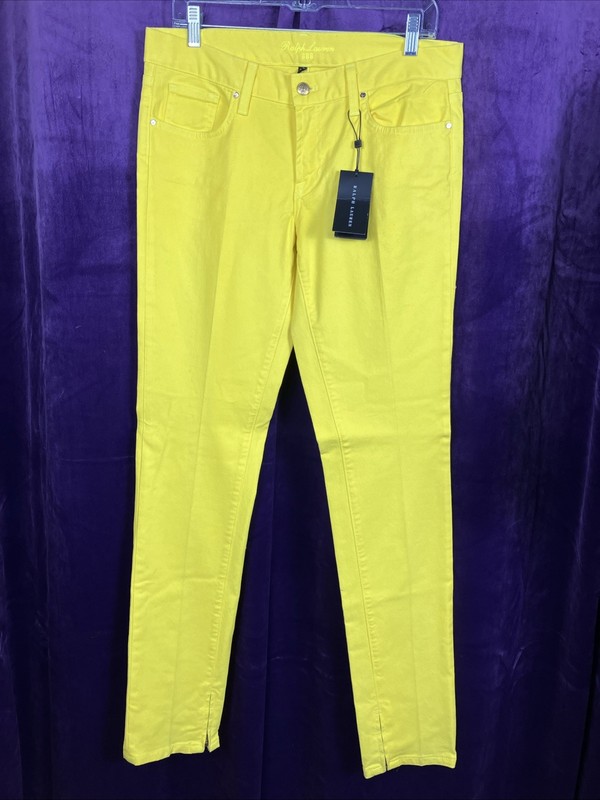 NWT 30 Ralph Lauren 888 Match Stick Jeans Yellow