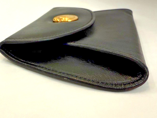 Cartier Panthere Leather Wallet Cltch Foldover Black Gold GORGEOUS VINTAGE AUTH image 2