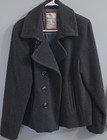 Aéropostale Women's Gray Pea Coat XXL Wool Blend Button Front Collared Pockets — photo 1
