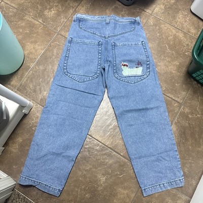 Jnco denim low down Jeans Size 34x32 Baggy Wide Leg 