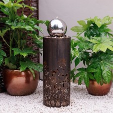 Primrose 86cm Wildflower Cut Out Design Garden Water Feature with LED Lights