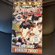 1992 Atlanta Braves VHS Tape Lightning Strikes Twice Baseball Tape VHS