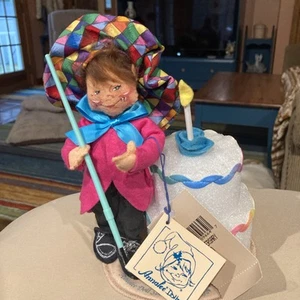Annalee 15th anniversary logo kid birthday cake 1998-1999 7" 9664  READ REPAIRED