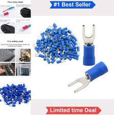 Insulated Fork Spade Wire Connector 14-16 AWG 8 Blue 500 PCS Electrical