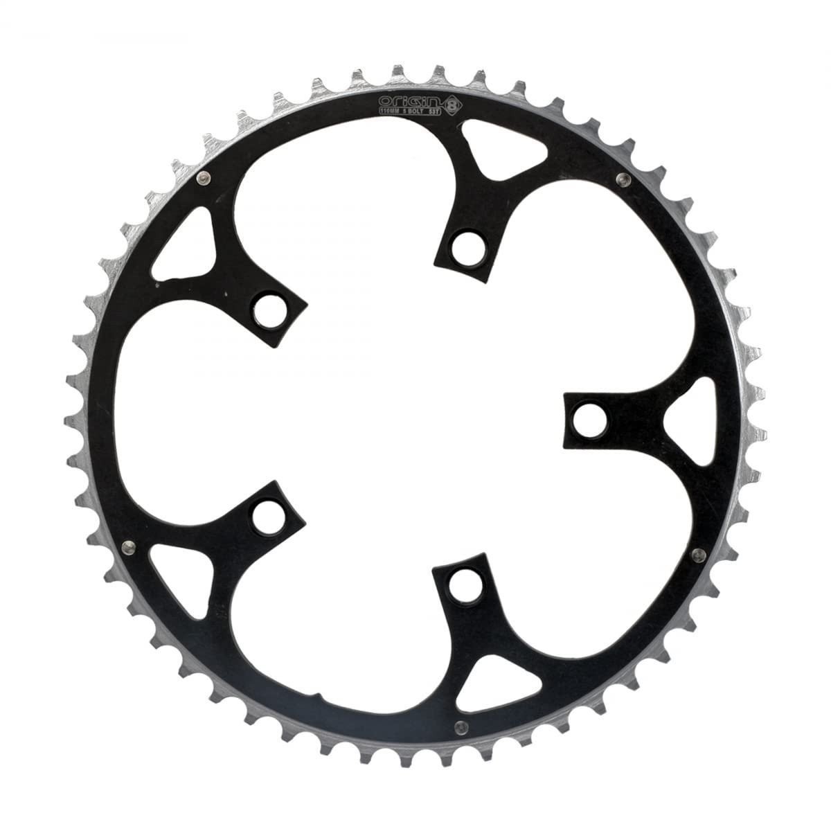 Origin8 Alloy Ramped Chainrings, 110mm x 53t, Black/Silver