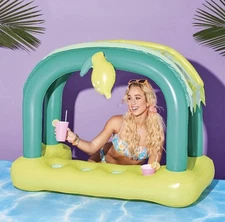 Sun Squad Lemonade Cabana Inflatable Pool Cabana 4.1 Feet Long