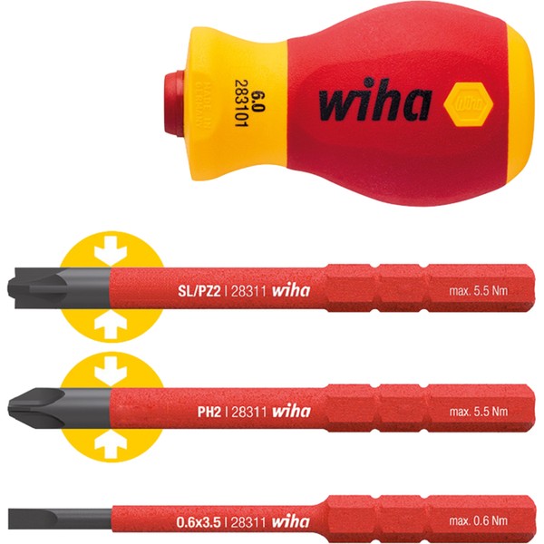 Wiha Schraubendreher Mit Bithalter-Set Softfinish Electric Slimvario, 4-Teilig-image