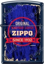 Zippo Grunge Seal Windproof Lighter Since 1932 Blue Matte NEW RARE