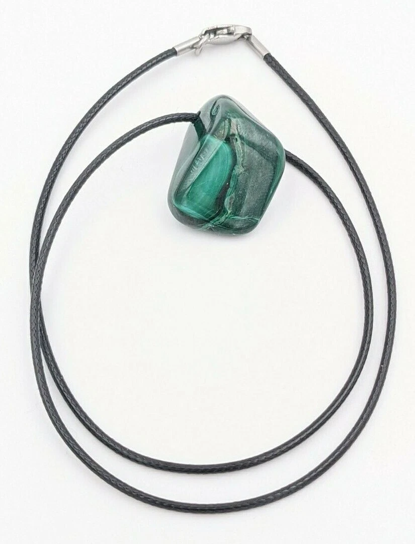 Collier En Malachite Naturelle Vert - Occasion Très Bon état, Longueur 53 Cm, Perles Boules