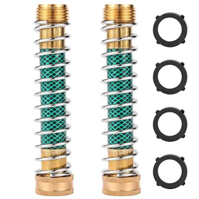 Garden Hose Extension Adapter Hose Kink Protector with Coil Spring 2 Pack