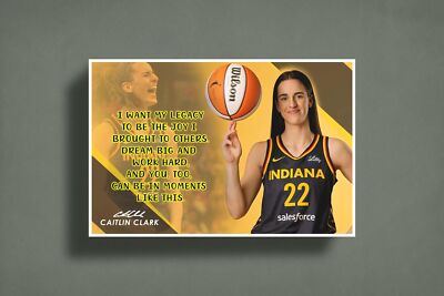 Kaitlyn Clark Caitlin Clark Motivational Poster – 18x12