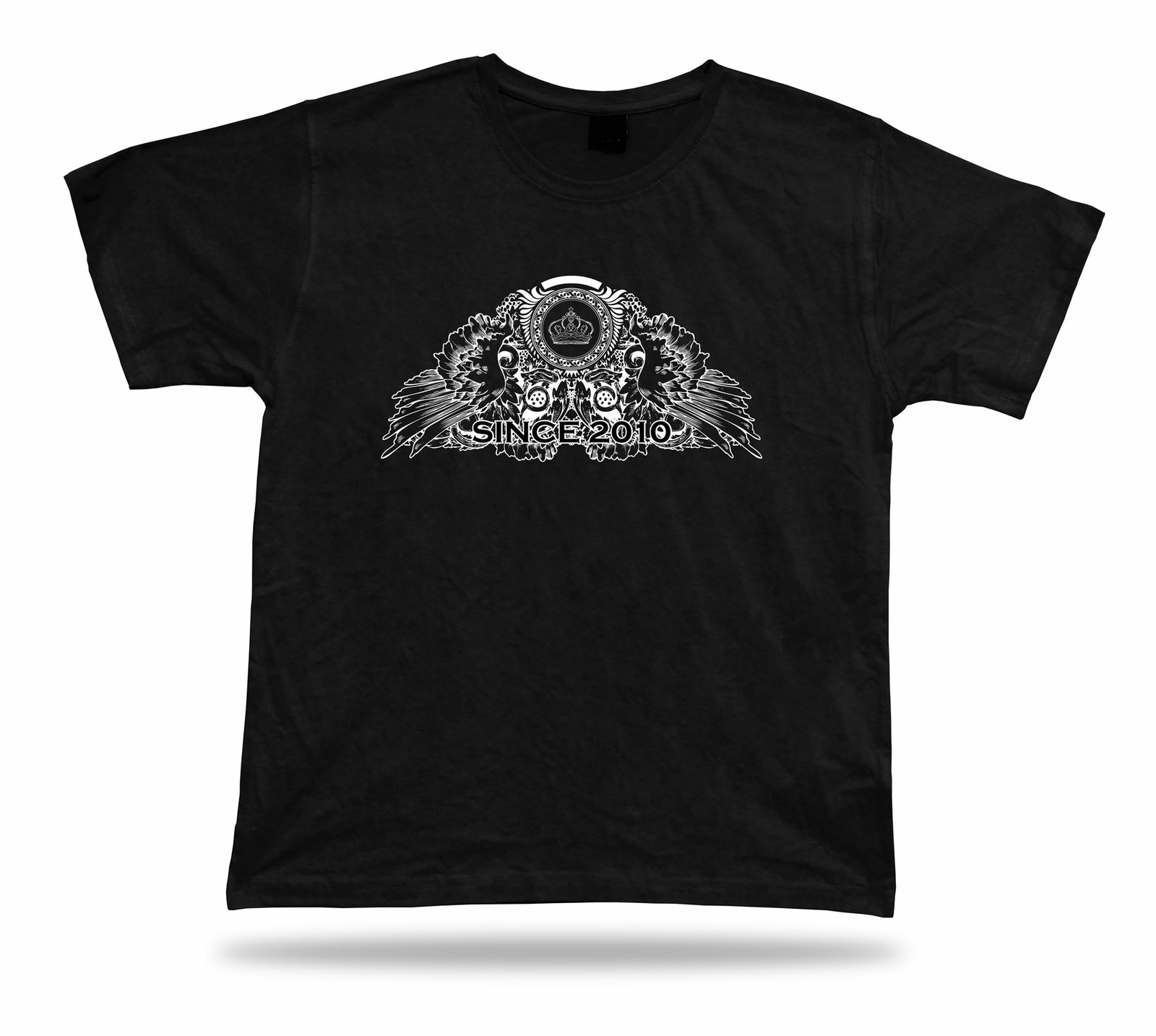 Queen Crown and Wings Floral black and white vector stylish t shirt tee apparel