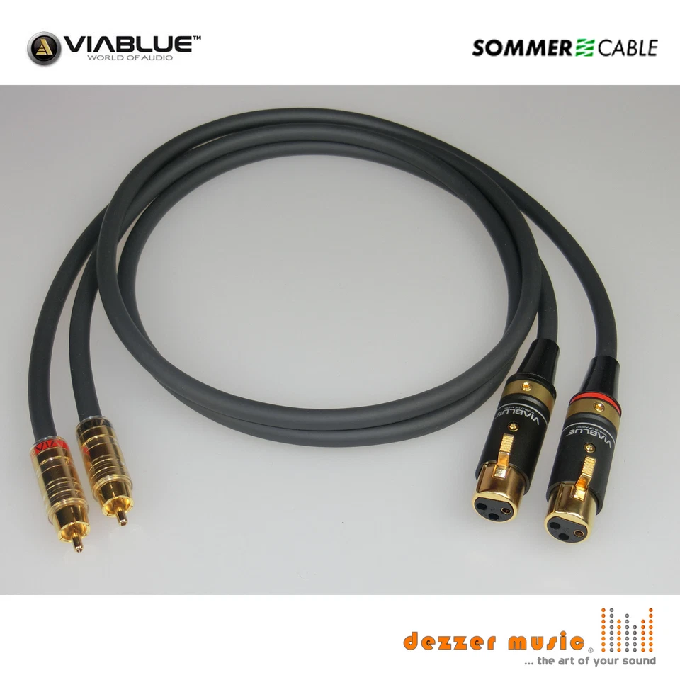 SOMMER CABLE + VIABLUE 2x 2m Adapterkabel CARBOKAB VIABLUE- Sommer Cable XLR female Cinch..High End NEU