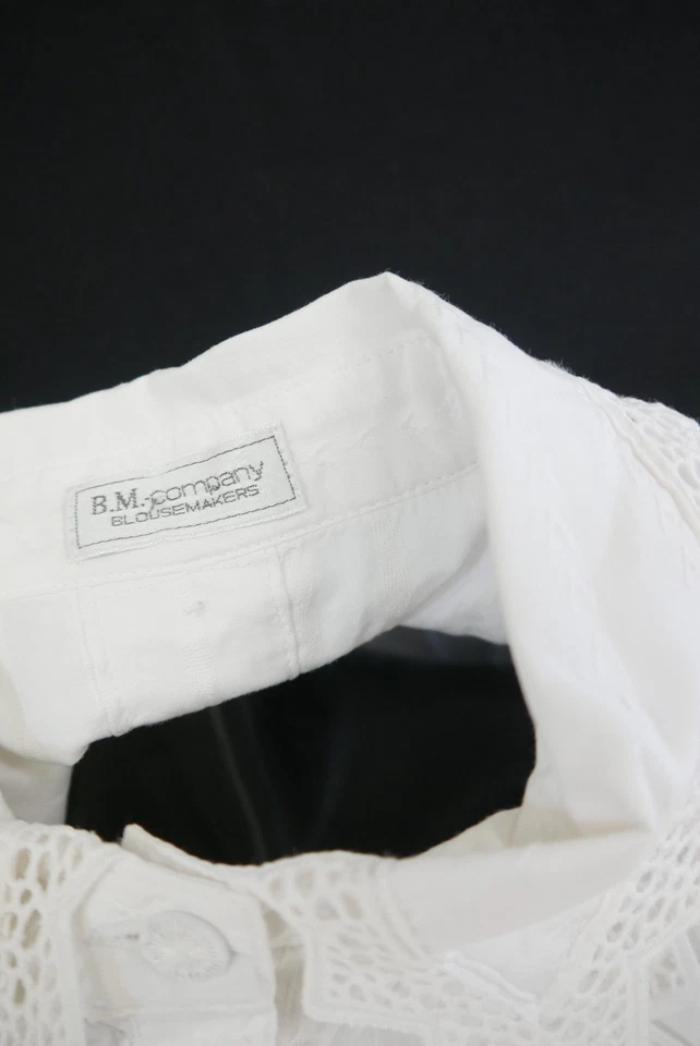 Gr.48 Trachtenbluse weiß Bluse für Dirndl B.M.Company Spitze Stickerei TB9562 - Bild 4 von 4