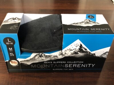 Mountain Serenity Men's Black Slippers Size L (10 - 11)