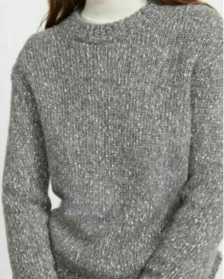 theory ニット　 SPECKLED TWEED Theory Tweed Alpaca Soft Speckled Crewneck Sweater Medium Haether