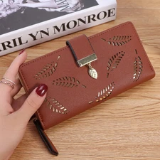 Women Lady Leather Clutch Wallet Long Purse Credit Card Phone Holder Zip Handbag