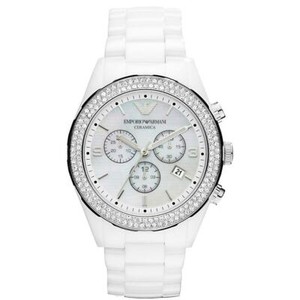 white ceramic armani watch