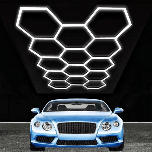 5-28x Hexagon LED Lighting Car Detail Garage Workshop Retail Light Honeycomb Hex - Picture 19 of 22