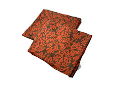 2 Waverly Brown Red Curtains Panels Drapes 84" Long Discontinued Print Lined
