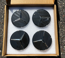 4PCS 75mm Floating Wheel Center Caps for Mercedes BLACK AMG C63 C300 E63 CLA