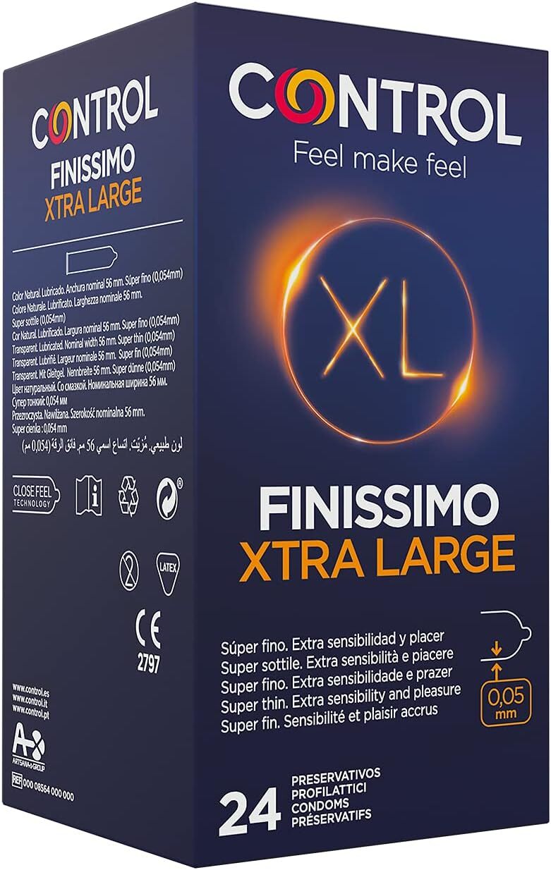 CONTROL FINISSIMO XL Naturlatex-Kondome in XL-Größe 24 Stück superdünn NEU