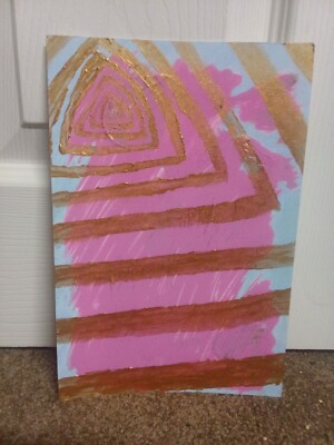 ''Illumimoth'' 6.25''x9.75'' original acrylic abstract painting on canson board