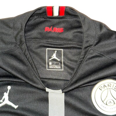Rare PSG Jordan National Soccer Jersey Silky Black Gray