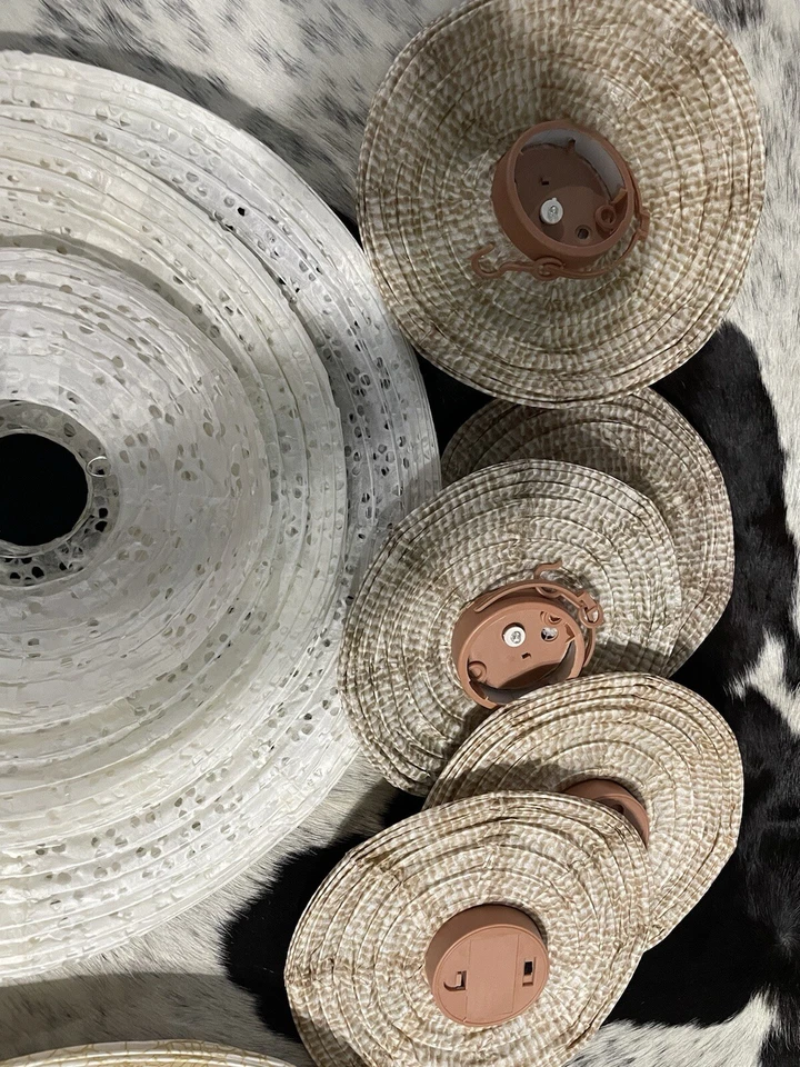 ¡Decoraciones de boda de arpillera y encaje! Banners Servidores de Pasteles Linternas de Cinta 50+ Piezas Foto 2 de 4