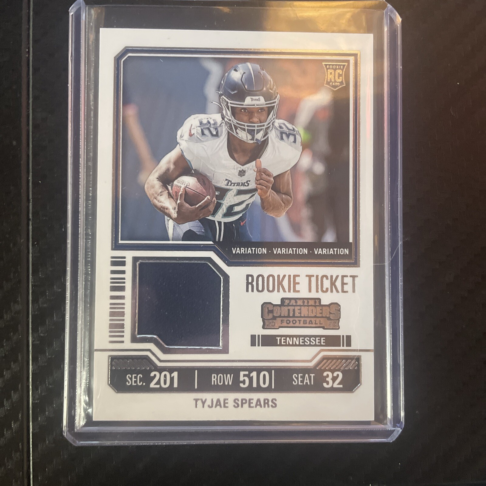 2023 Panini Contenders - Rookie Ticket Swatches Variations #TS36V Tyjae Spears