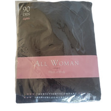 All Woman Italy Big Tights Company 90 Denier XL-XXL US 18-24 BLack Semi Opaque