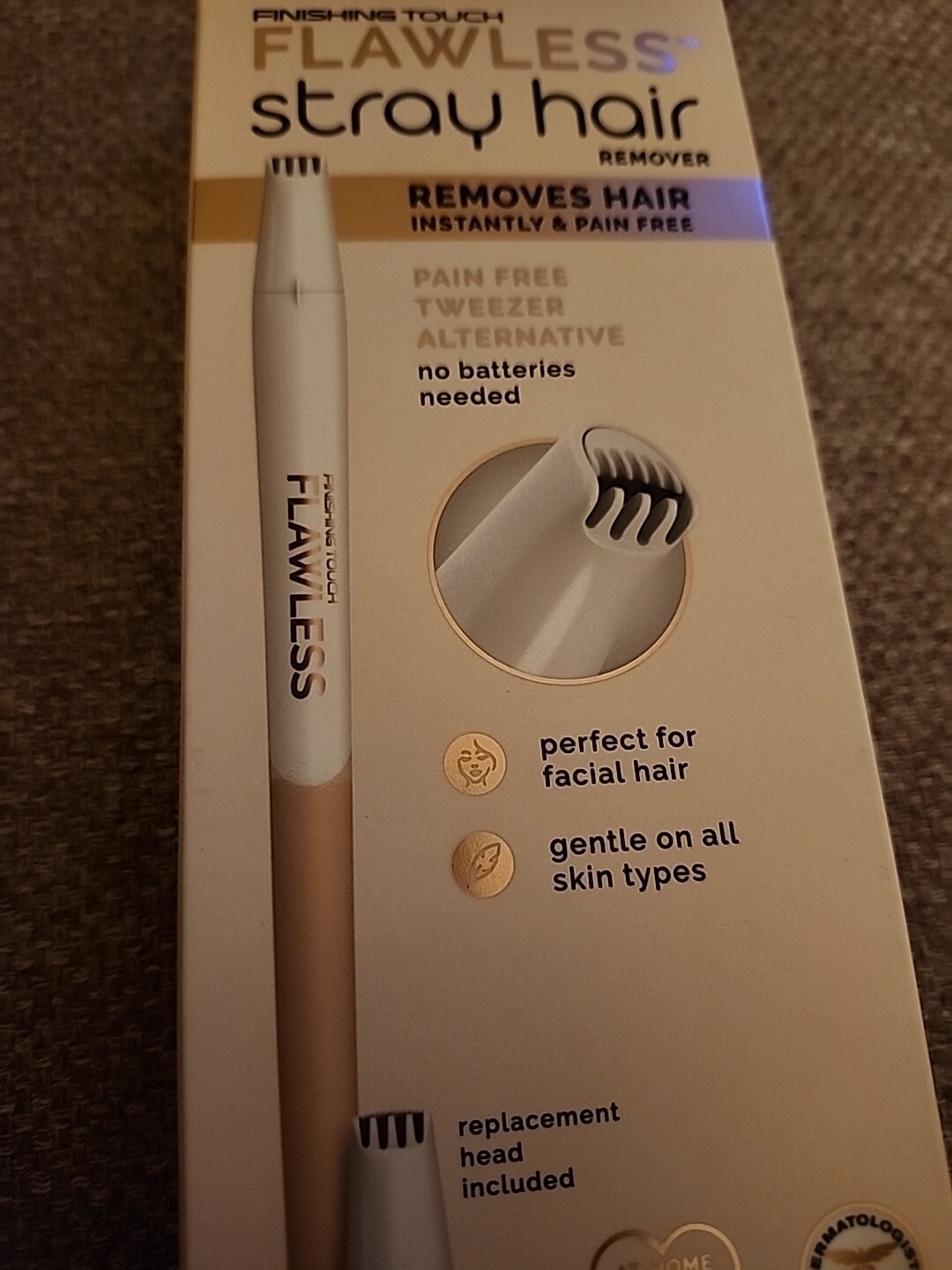 Finishing Touch Flawless Stray Facial Hair Remover New Tweezer Alternative 