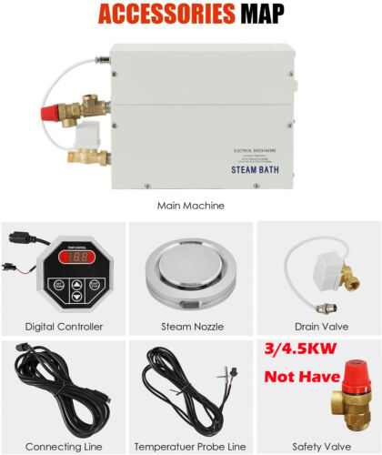 3KW Dampfgenerator Innerhalb von 3m³ Gewerbe für Sauna mit 35-55℃ Automatik 220V - Bild 7 von 23