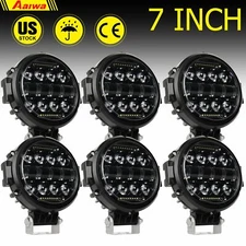 6X 7"inch Round Off Road DRL Led Work Lights For Jeep Bumper Truck Boat 4WD SUV