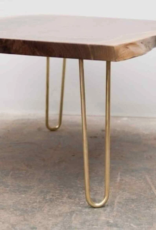 Conjunto de 4, 10" a 40", Latão Maciço PESADO Pernas de Cabelo Latão Maciço Pernas de Mesa - Imagem 3 de 4