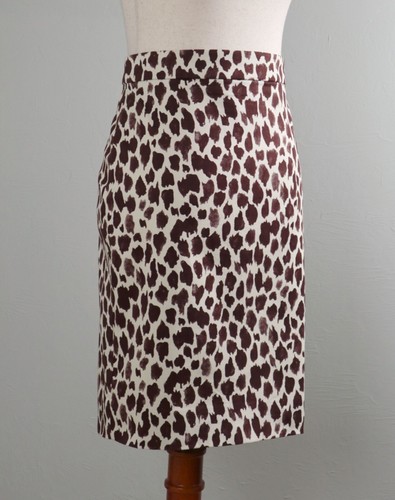 J.CREW NWT $128 No 2 Giraffe Print Lined Cotton Pencil Skirt Size 6 Petite