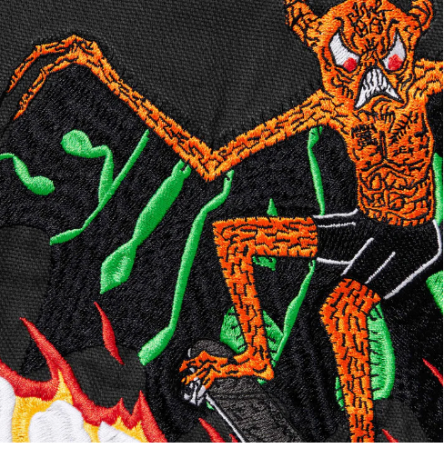 Supreme®/Thrasher® Hooded Work Jacket Neckface Black Size Large In