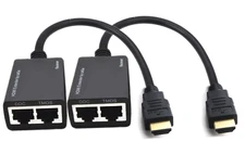 Hdmi Extender Over Cat5e/6 Rj45 Ethernet Splitter To Hdmi 2 Ports Network Adapte