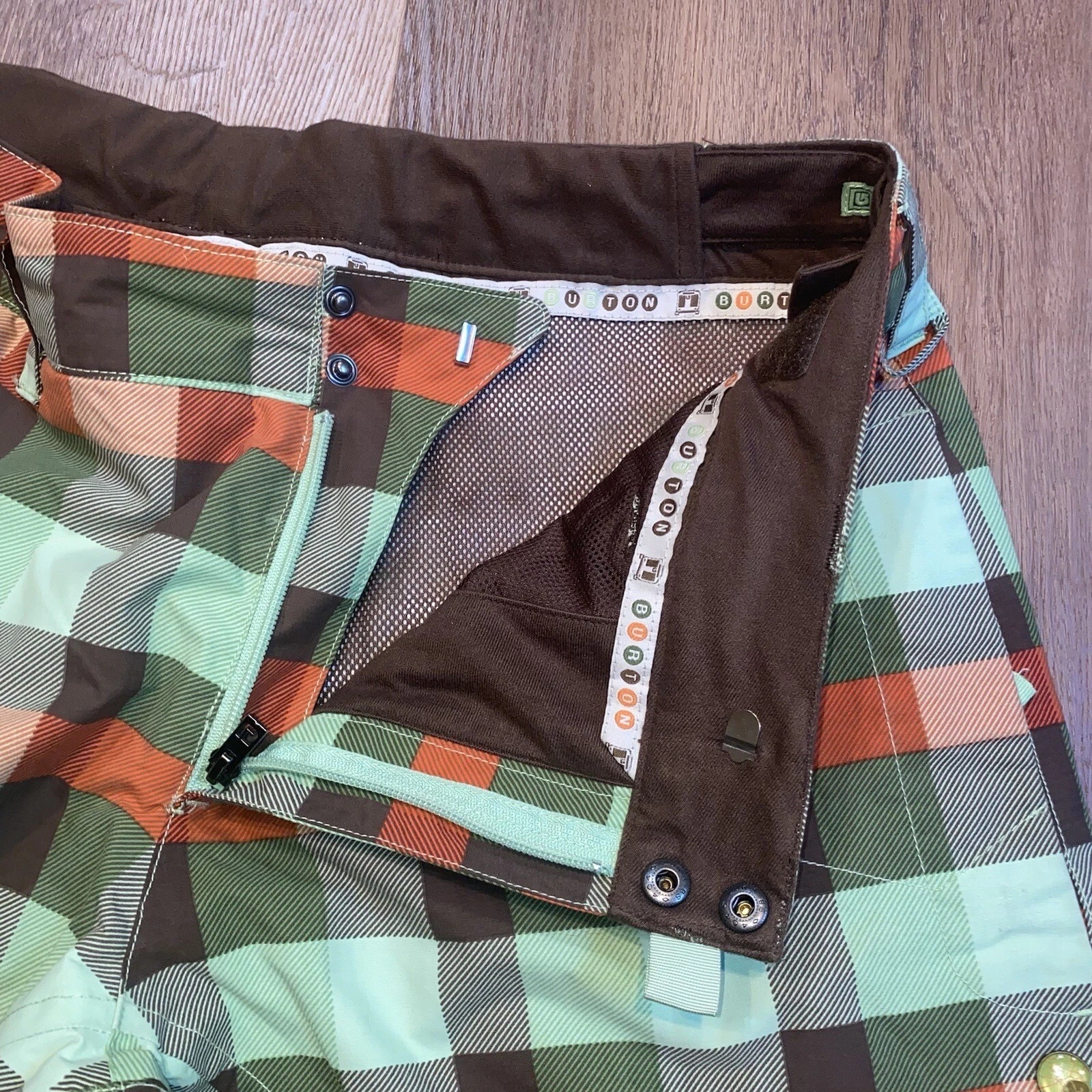 burton snowboard stow cargo dryride ski snow suit shell plaid pants