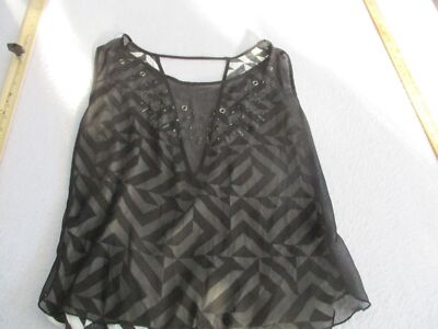 Womens sisi design black white tank top