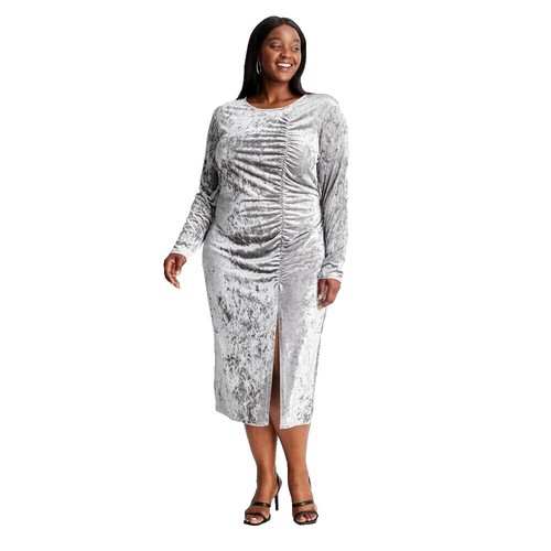 Womens Plus Size Silver Metallic Mini Dress 2X Summer Party Travel Stretch  | eBay